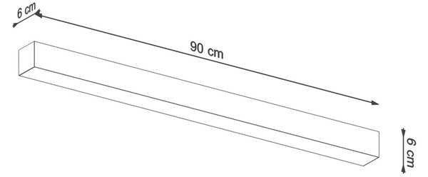 Πλαφονιέρα LED Pinne, Λευκή, 3000K, 90x6x6 cm