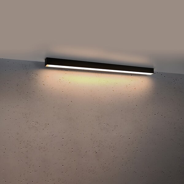 Πλαφονιέρα LED Pinne, Μαύρη, 3000K, 90x6x6 cm