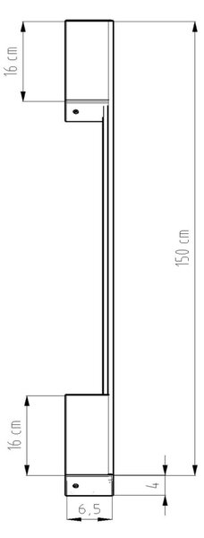 Φωτιστικό τοίχου LED Sappo, Χρυσό, 4000K, 4x6.5x150 cm