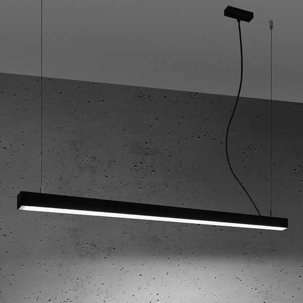 Κρεμαστό φωτιστικό LED Pinne, Μαύρο, 4000K, 118x6x150 cm