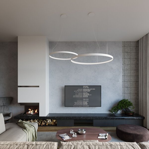 Πολυέλαιος LED Rio, Λευκός, 3000K, 55x55x150 cm