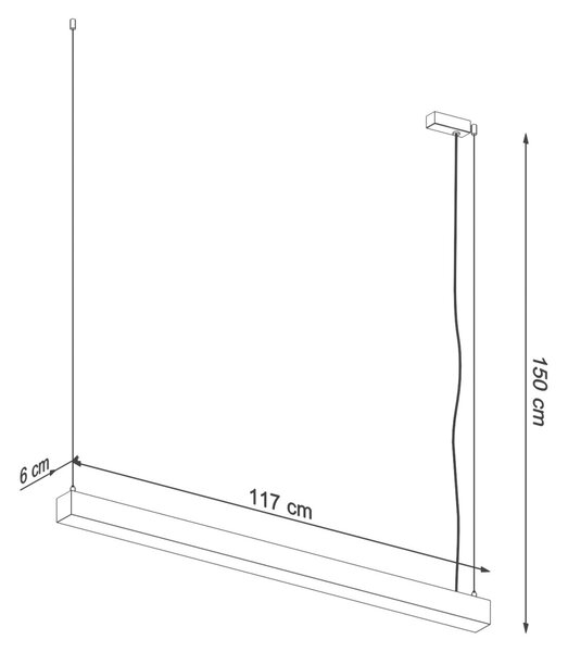 Κρεμαστό φωτιστικό LED Pinne, Λευκό, 3000K, 118x6x150 cm