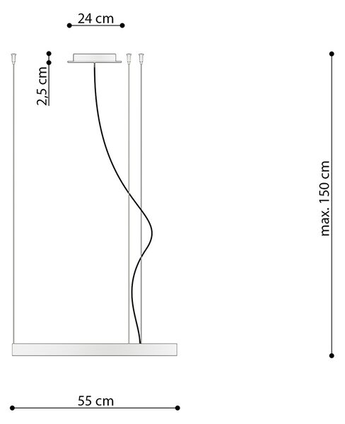 Πολυέλαιος LED Rio, Λευκός, 3000K, 55x55x150 cm