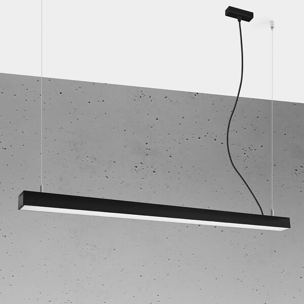 Κρεμαστό φωτιστικό LED Pinne, Μαύρο, 4000K, 118x6x150 cm