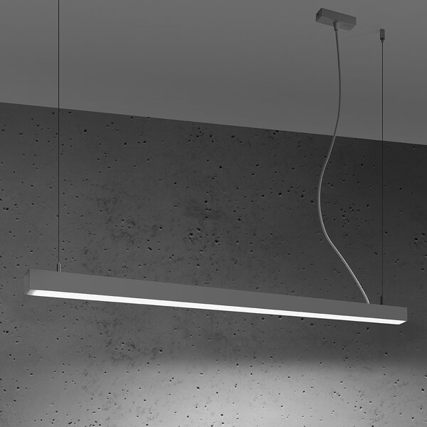 Κρεμαστό φωτιστικό LED Pinne, Γκρι, 4000K, 118x6x150 cm