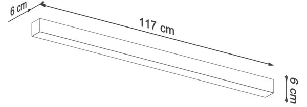 Πλαφονιέρα LED Pinne, Λευκή, 3000K, 118x6x6 cm