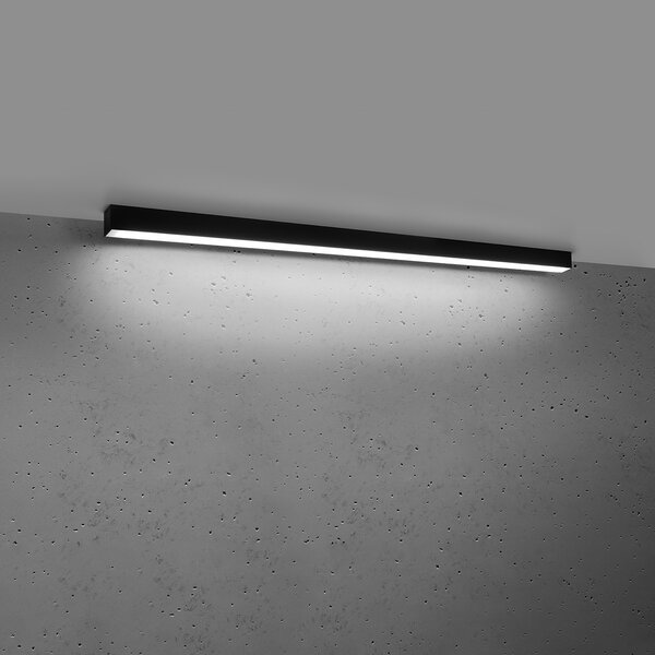 Πλαφονιέρα LED Pinne, Μαύρη, 4000K, 118x6x6 cm