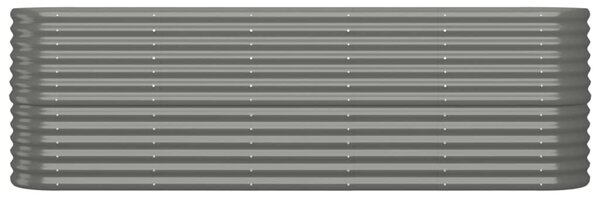 VidaXL Ζαρντινιέρα Γκρι 224x40x68 εκ. Ατσάλι με Ηλεκτρ. Βαφή Πούδρας