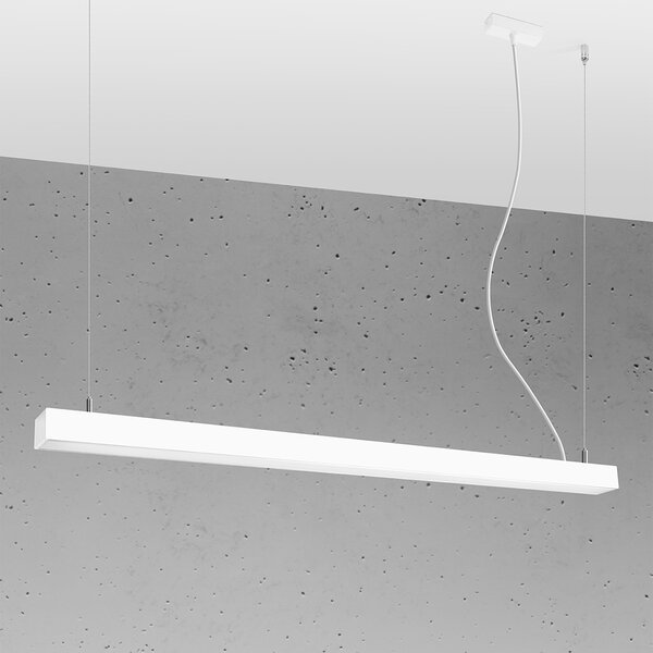 Κρεμαστό φωτιστικό LED Pinne, Λευκό, 3000K, 118x6x150 cm