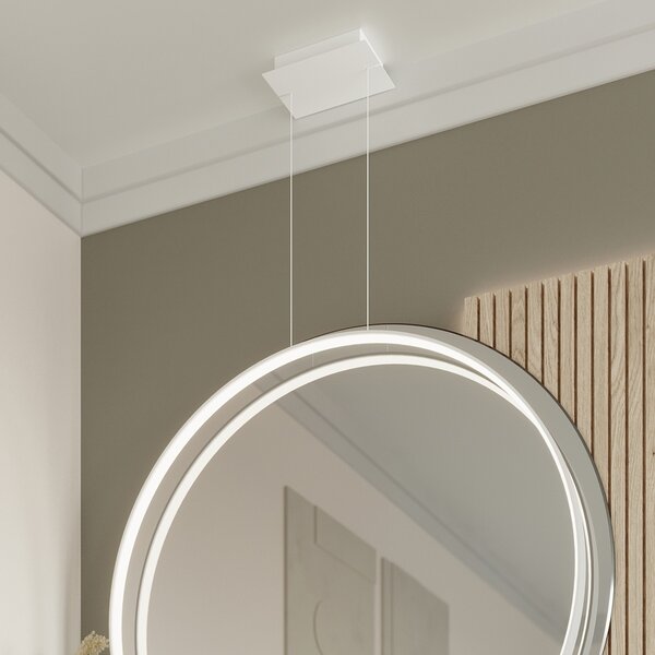 Κρεμαστό φωτιστικό LED Rio, Λευκό, 3000K, 55x16x150 cm