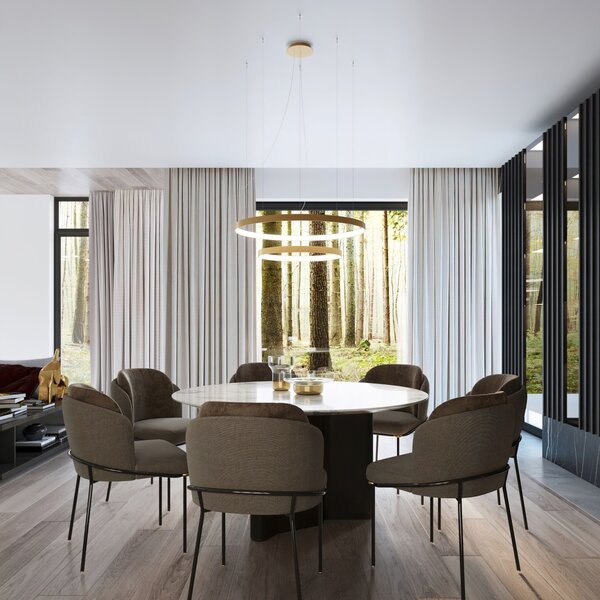 Πλαφονιέρα LED Rio, Χρυσή, 3000K, 55x62x12.5 cm