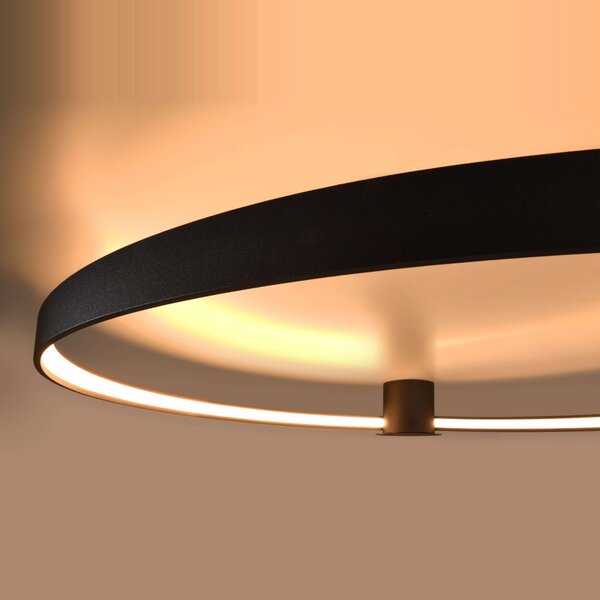 Πλαφονιέρα LED Rio, Μαύρη, 3000K, 55x62x12.5 cm
