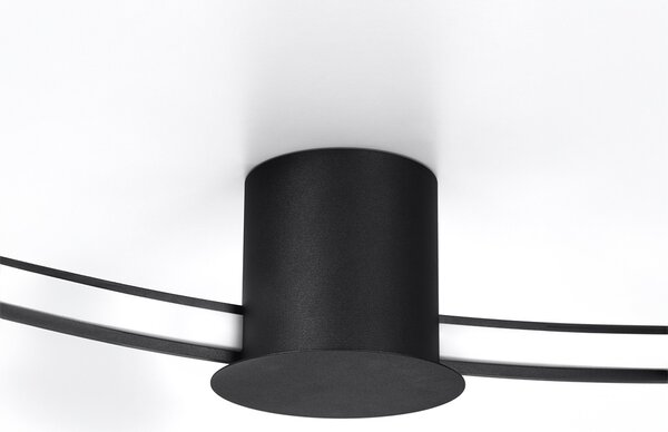 Πλαφονιέρα LED Rio, Μαύρη, 3000K, 55x62x12.5 cm