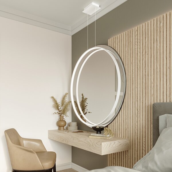 Κρεμαστό φωτιστικό LED Rio, Λευκό, 3000K, 55x16x150 cm