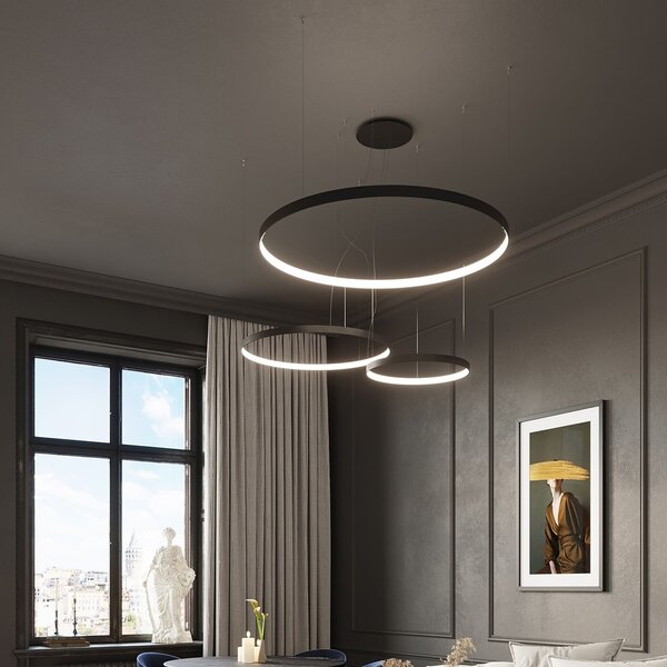 Πολυέλαιος LED Rio, Μαύρος, 3000K, 55x55x150 cm
