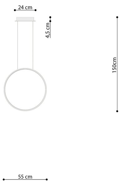 Κρεμαστό φωτιστικό LED Rio, Χρυσό, 4000K, 55x16x150 cm