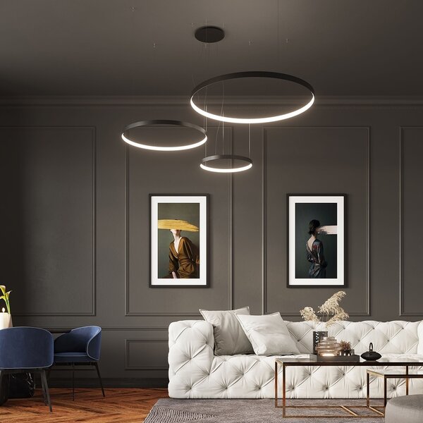 Πολυέλαιος LED Rio, Μαύρος, 3000K, 55x55x150 cm