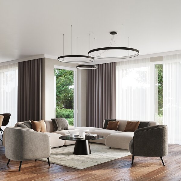 Πολυέλαιος LED Rio, Μαύρος, 3000K, 55x55x150 cm