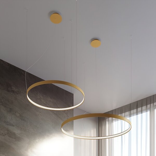 Πολυέλαιος LED Rio, Χρυσός, 4000K, 55x55x150 cm