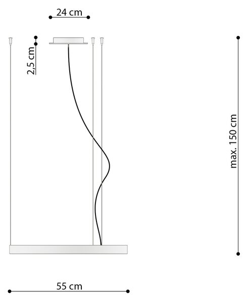 Πολυέλαιος LED Rio, Χρυσός, 4000K, 55x55x150 cm