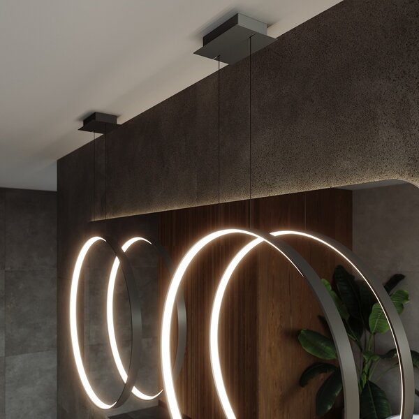 Κρεμαστό φωτιστικό LED Rio, Μαύρο, 4000K, 55x16x150 cm
