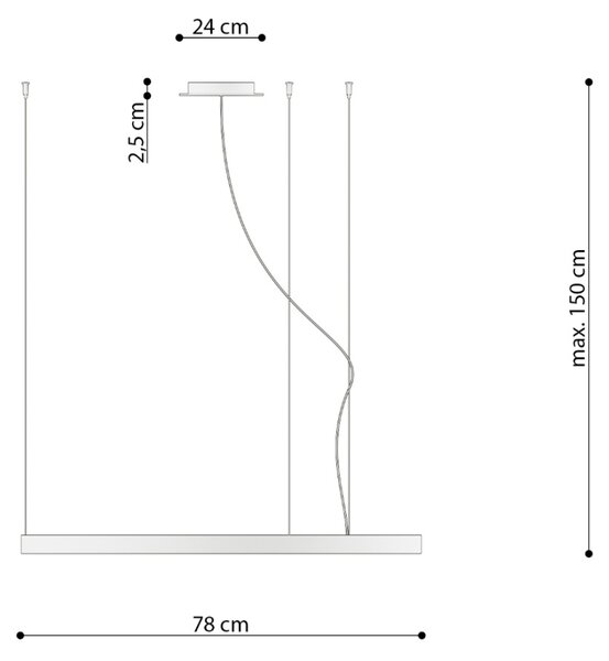 Πολυέλαιος LED Rio 78, Κόκκινος, 4000K, 78x78x150 cm