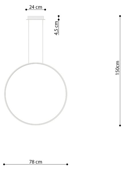 Κρεμαστό φωτιστικό LED Rio 78, Κόκκινο, 3000K, 78x16x150 cm
