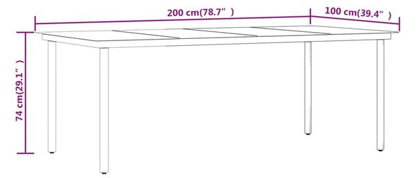 VidaXL Σετ Τραπεζαρίας Κήπου 7 τεμ. Συνθ. Ρατάν / Γυαλί με Μαξιλάρια