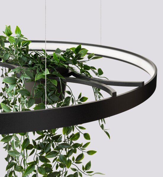 Πολυέλαιος LED Rio Bio 78, Μαύρος, 4000K, 78x78x200 cm