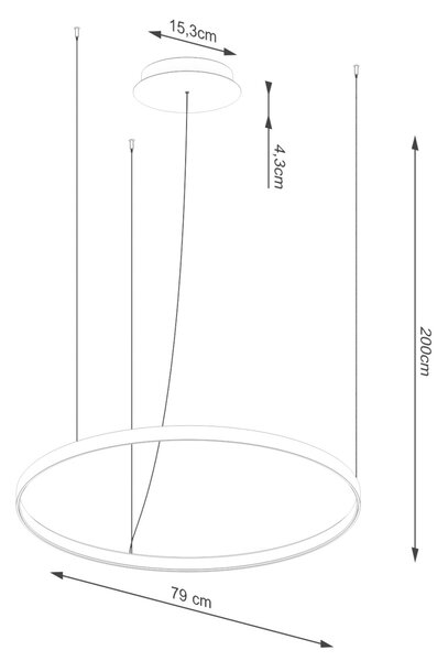 Πολυέλαιος LED Rio Eik, Μαύρος, 3000K, 79x79x200 cm