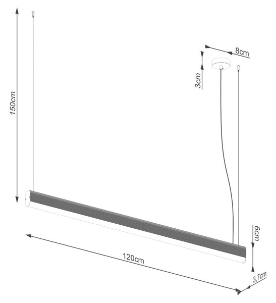 Κρεμαστό φωτιστικό LED Farge, Λευκό, 4000K, 120x8x150 cm