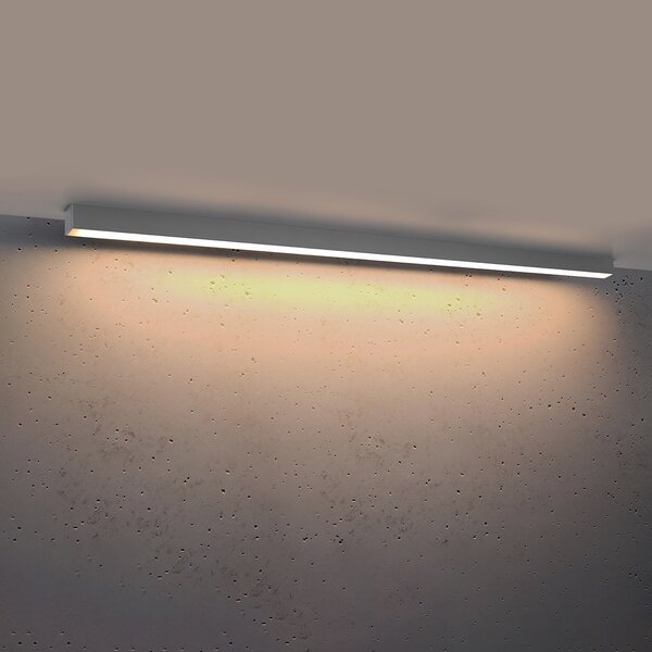 Πλαφονιέρα LED Pinne, Γκρι, 3000K, 150x6x6 cm