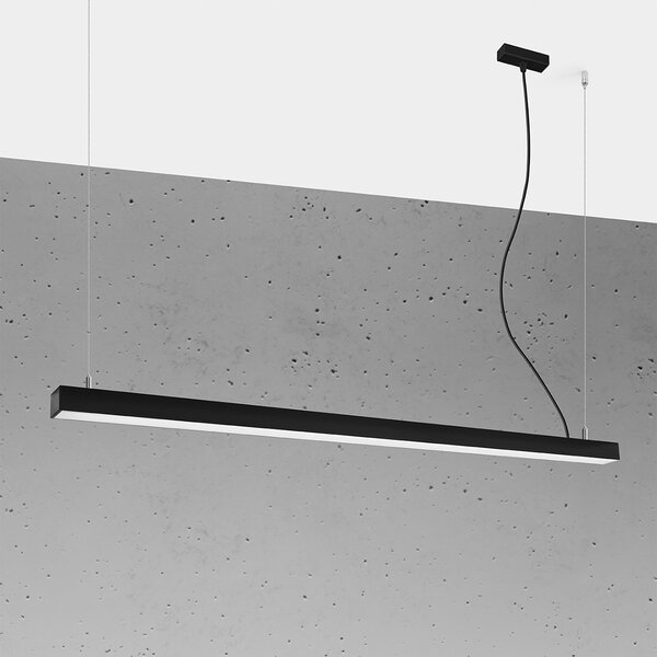 Κρεμαστό φωτιστικό LED Pinne, Μαύρο, 3000K, 150x6x150 cm