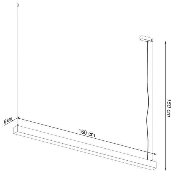 Κρεμαστό φωτιστικό LED Pinne, Γκρι, 3000K, 150x6x150 cm