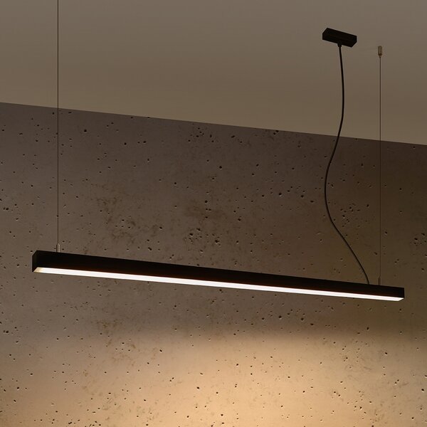 Κρεμαστό φωτιστικό LED Pinne, Μαύρο, 3000K, 150x6x150 cm