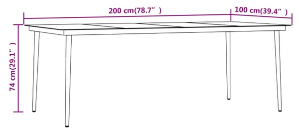 VidaXL Σετ Τραπεζαρίας Κήπου 9 Τεμαχίων Καφέ/Μαύρο