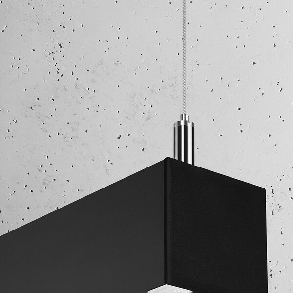Κρεμαστό φωτιστικό LED Pinne, Μαύρο, 3000K, 150x6x150 cm