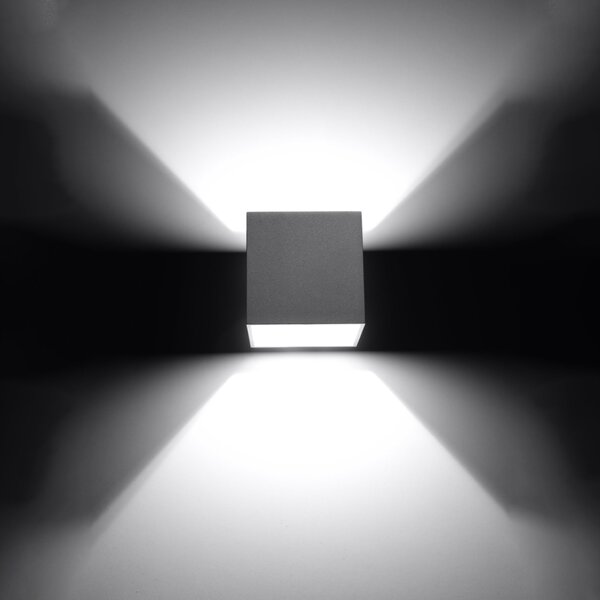Φωτιστικό τοίχου Quad, Γκρι, 10x12x10 cm