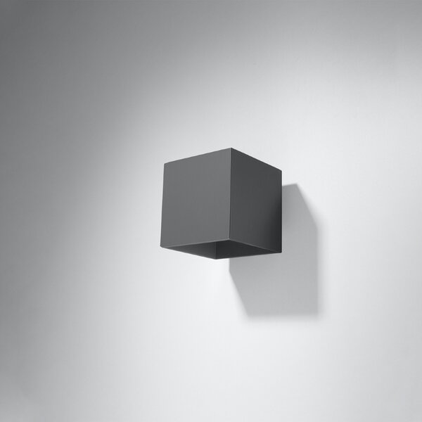 Φωτιστικό τοίχου Quad, Ανθρακί, 10x12x10 cm