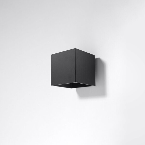 Φωτιστικό τοίχου Quad, Μαύρο, 10x12x10 cm