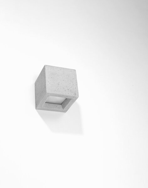 Φωτιστικό τοίχου Leo από σκυρόδεμα, Γκρι, 12x12x10 cm