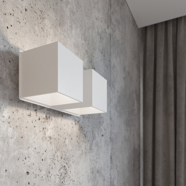 Φωτιστικό τοίχου Quad, Λευκό, 26x12x11 cm