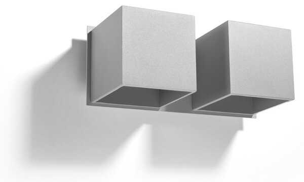 Φωτιστικό τοίχου Quad, Γκρι, 26x12x11 cm