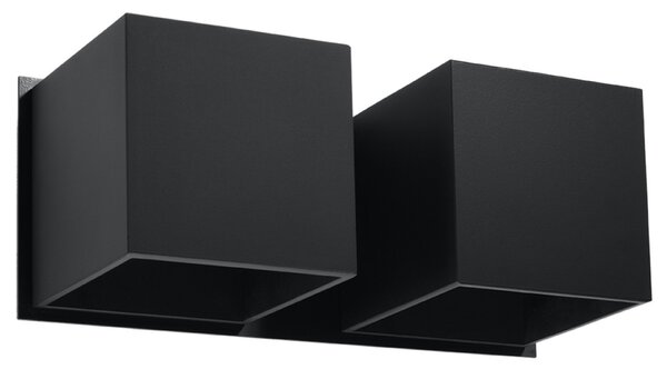 Φωτιστικό τοίχου Quad, Μαύρο, 26x12x11 cm