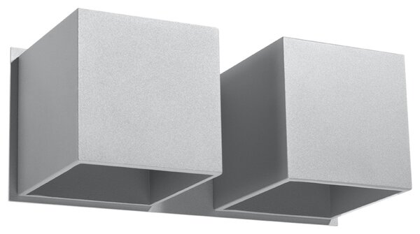 Φωτιστικό τοίχου Quad, Γκρι, 26x12x11 cm