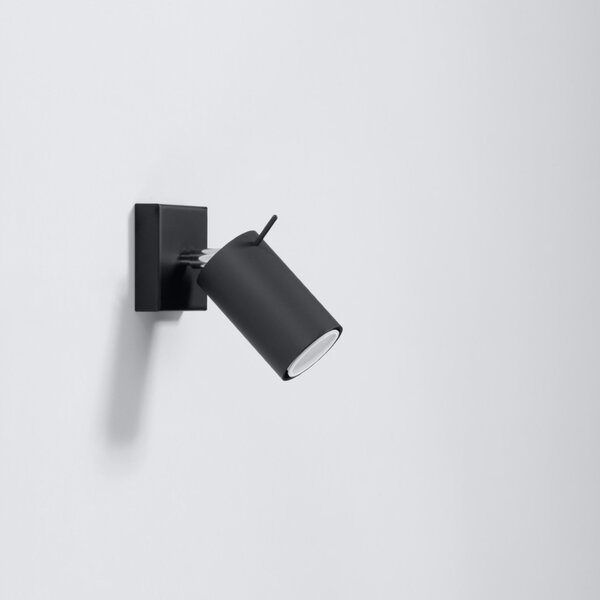 Φωτιστικό τοίχου Ring, Μαύρο, 8x16x8 cm