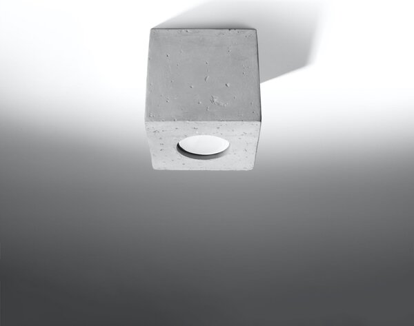 Πλαφονιέρα Quad από σκυρόδεμα, Γκρι, 10x10x10 cm