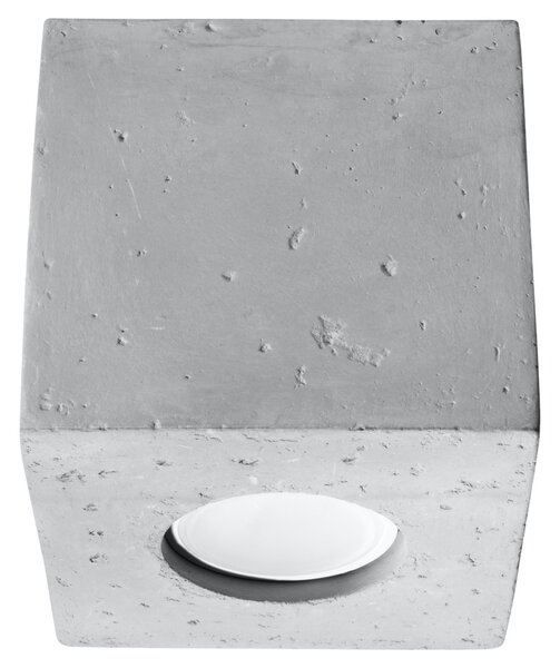 Πλαφονιέρα Quad από σκυρόδεμα, Γκρι, 10x10x10 cm