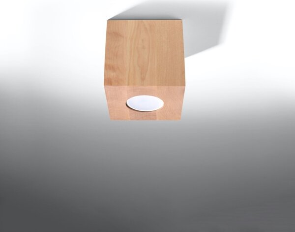 Ξύλινη πλαφονιέρα Quad, Φυσικό, 10x10x10 cm
