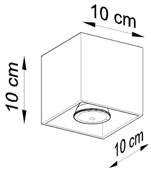 Πλαφονιέρα Quad, Λευκή, 10x10x10 cm